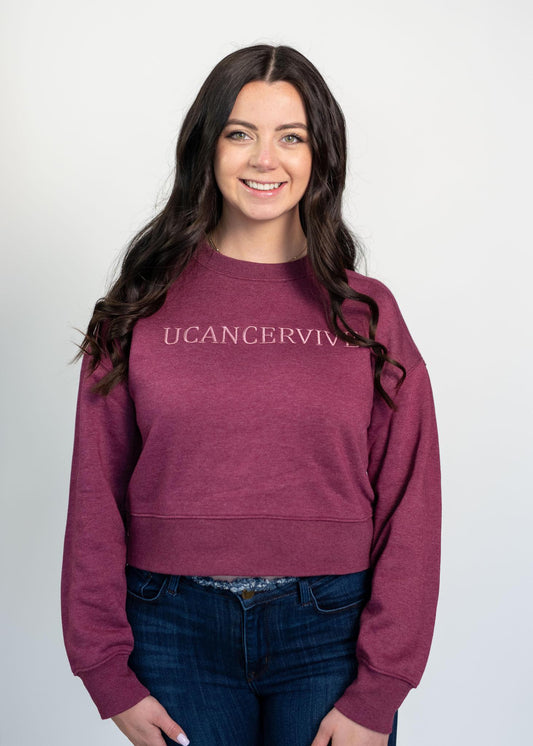 Berry Cropped Crewneck Sweatshirt